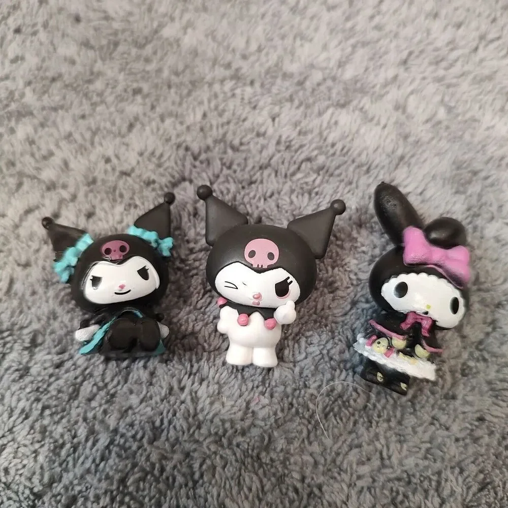 Set of 3 Cat Action Collection My Melody Kitty Kuro‎ Sanrio 4cm Minis